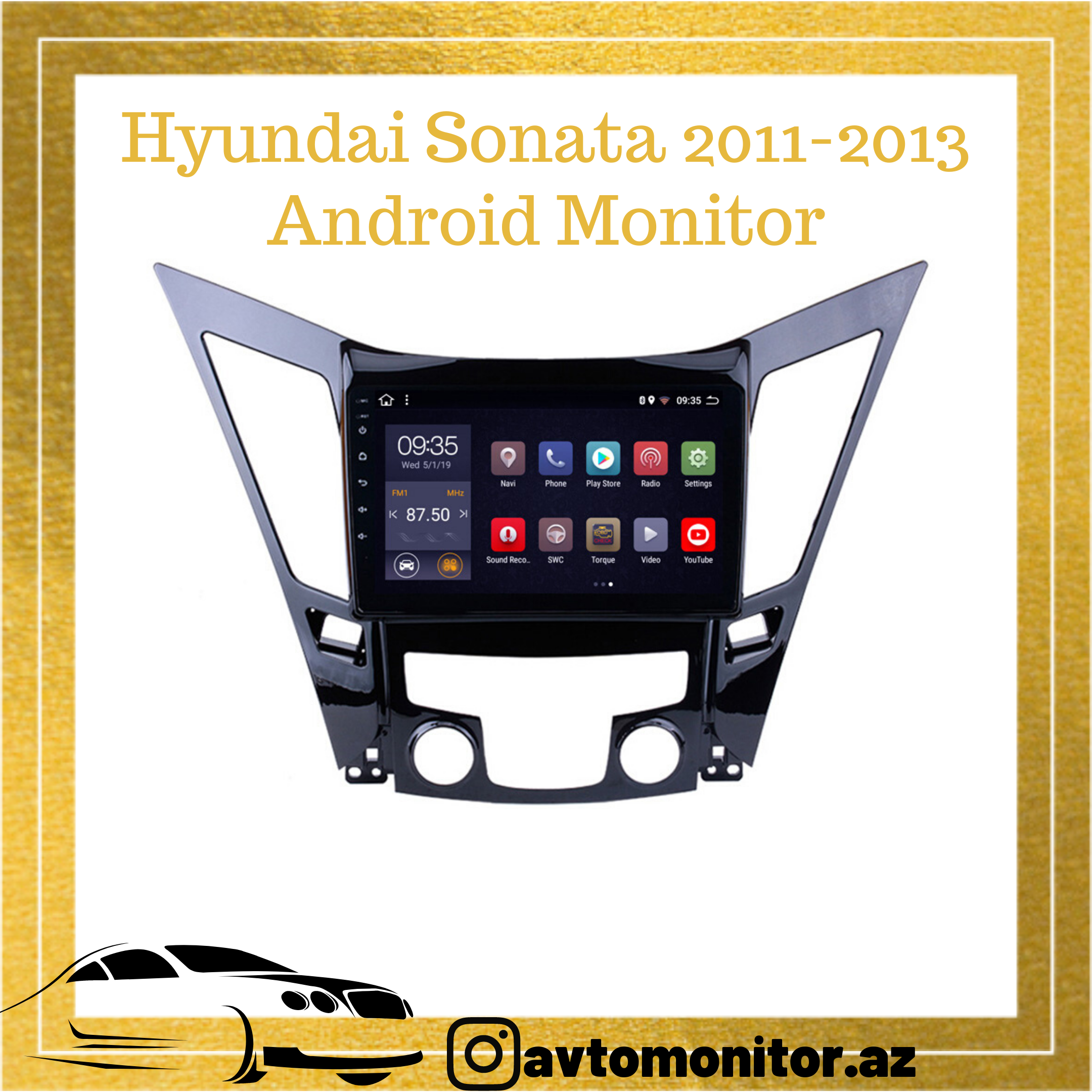 Hyundai Sonata 2011-2013 üçün Android Monitor- -- --